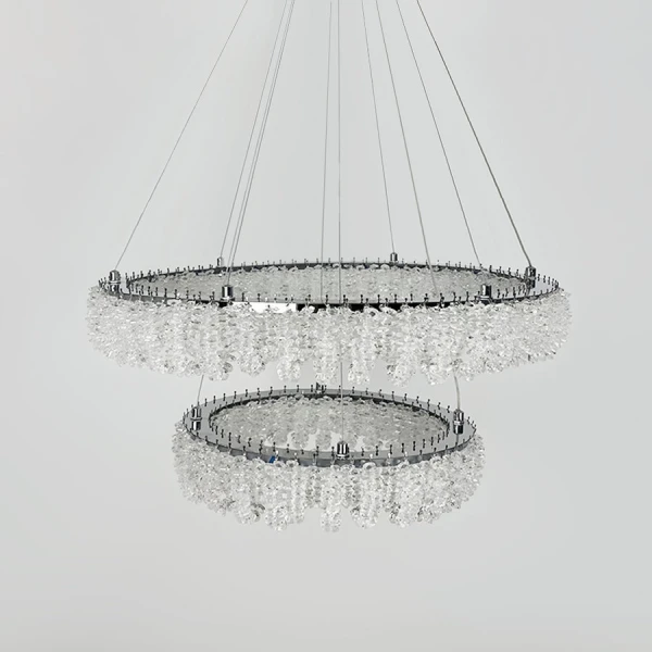 Кришталева люстра Line.F 33038 100Вт 3000–4500–6000K сірий (хром) 4076_7443 - Фото 3