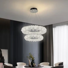 Line.F 33038 100Вт 3000–4500–6000K сірий (хром) 4076_7443. Люстра кришталева