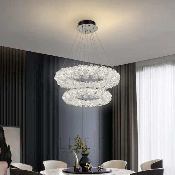 Кришталева люстра Line.F 33038 100Вт 3000–4500–6000K сірий (хром) 4076_7443 - Фото 1