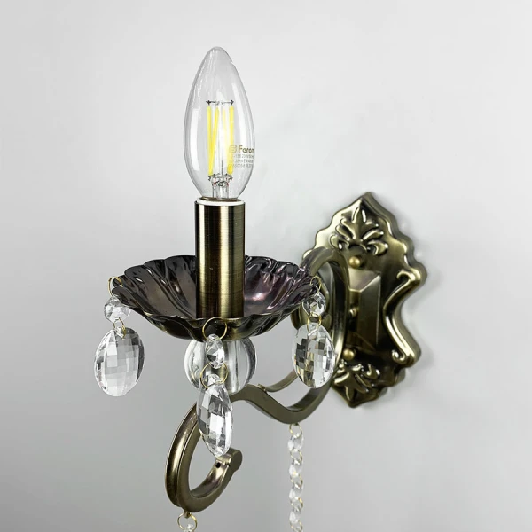 Бра свічка Line.F E14 бронзовий 2957_6116 - Фото 2