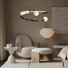 Line.F MJ 10 109Вт 3000–4500–6000K латунний 2971_7102. Люстра світлодіодна