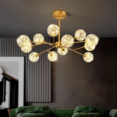 Line.F K 26 24Вт 4000K латунний 2385_3851. Люстра підвісна