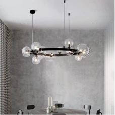 Line.F AT 32 BK G9 чорний 444_638. Люстра підвісна