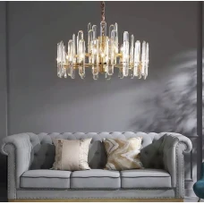 Line.F E14 латунний 591_837. Люстра кришталева