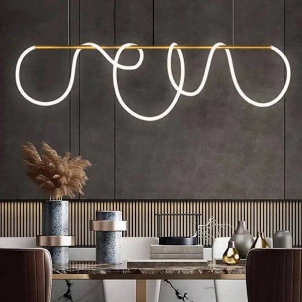 Видовжена люстра Line.F JU 22 AB 82Вт 4000K латунний 3225_6487 - Фото 2