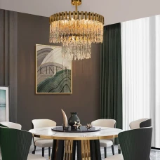 Line.F E14 латунний 3285_6571. Люстра кришталева