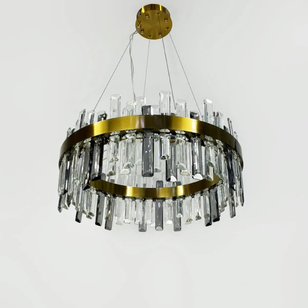 Кришталева люстра Line.F MJ 210 115Вт 3000–4500–6000K латунний 4283_7651 - Фото 7