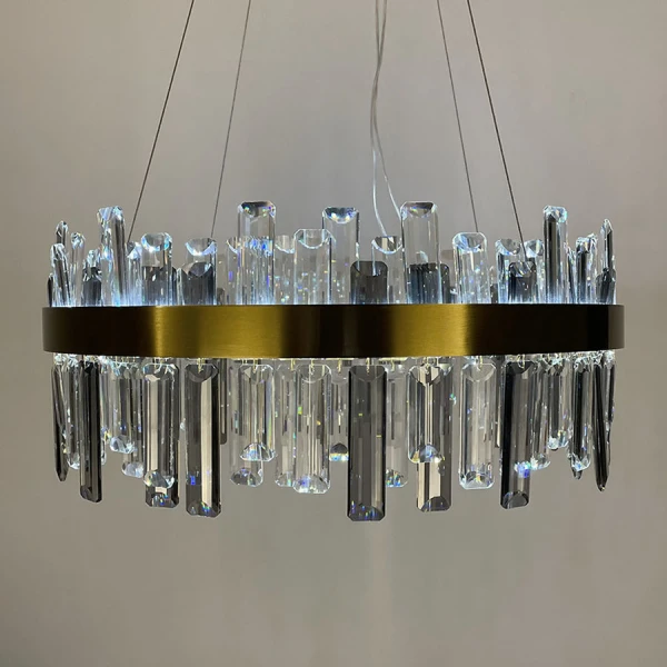 Кришталева люстра Line.F MJ 210 115Вт 3000–4500–6000K латунний 4283_7651 - Фото 4