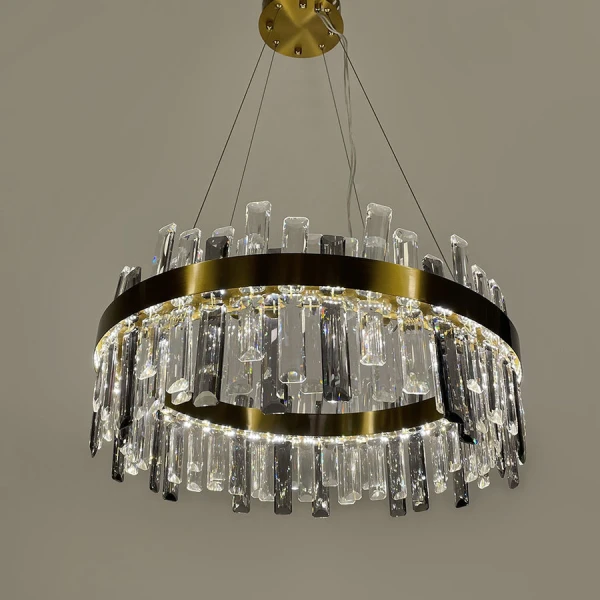 Кришталева люстра Line.F MJ 210 115Вт 3000–4500–6000K латунний 4283_7651 - Фото 3