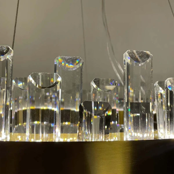 Кришталева люстра Line.F MJ 210 115Вт 3000–4500–6000K латунний 4283_7651 - Фото 2