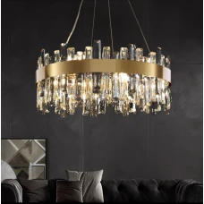 Line.F MJ 210 115Вт 3000–4500–6000K латунний 4283_7651. Люстра кришталева