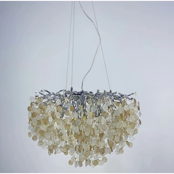 Кришталева люстра Line.F Y 09 CH G9 сірий (хром) 680_950 - Фото 2