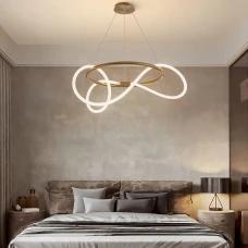 Line.F Y 410 60Вт 4000K латунний 4006_7372. Люстра світлодіодна