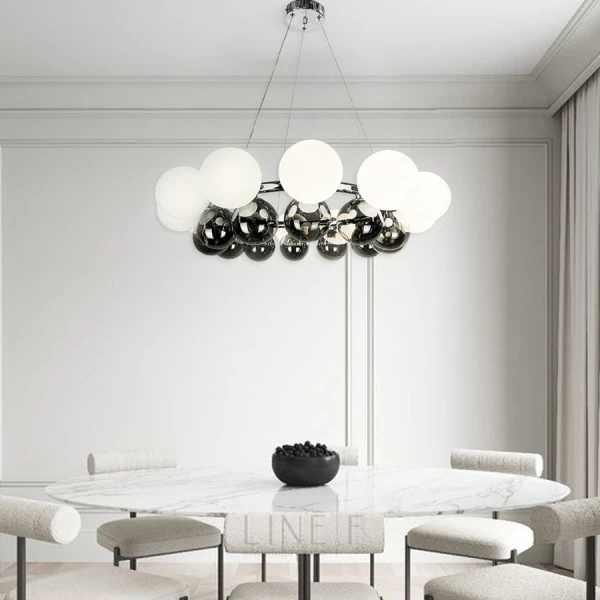 Сучасна люстра Line.F G9 сірий (хром) 3083_6304 - Фото 2