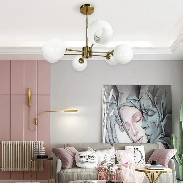 Сучасна люстра Line.F F 68 E14 латунний 3714_7052 - Фото 2