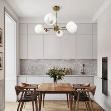 Line.F F 68 E14 латунний 3714_7052. Люстра сучасна