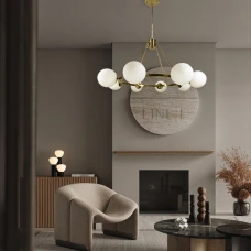 Line.F GC 19 E27 латунний 2660_5750. Люстра підвісна