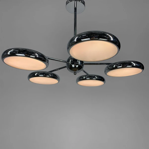 Підвісна люстра Line.F S 011 22Вт 3000–4500–6000K сірий (хром) 2595_5673 - Фото 3