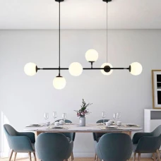 Line.F SGJ 7 BK E27 чорний 3371_6670. Люстра видовжена