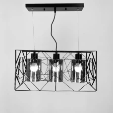 Line.F 12120 BK E27 чорний 3579_6901. Люстра видовжена