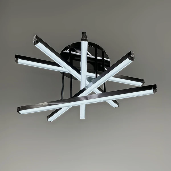 Світлодіодна люстра Line.F 51Вт 3000–4500–6000K чорний;сірий (хром) 4080_7447 - Фото 6