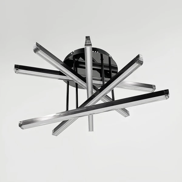 Світлодіодна люстра Line.F 51Вт 3000–4500–6000K чорний;сірий (хром) 4080_7447 - Фото 3