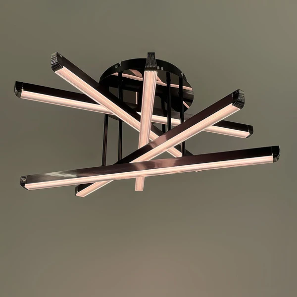 Світлодіодна люстра Line.F 51Вт 3000–4500–6000K чорний;сірий (хром) 4080_7447 - Фото 2