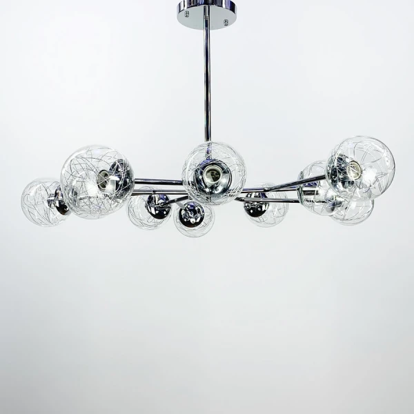 Сучасна люстра Line.F 8122 E27 E27 сірий (хром) 2418_4098 - Фото 4