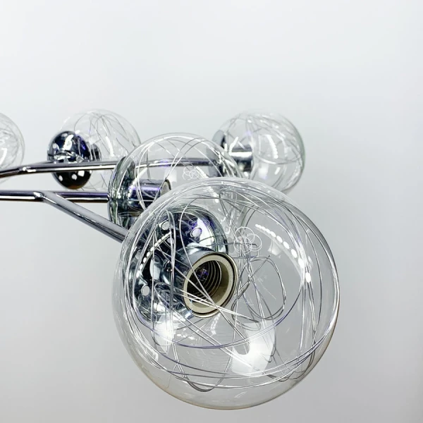 Сучасна люстра Line.F 8122 E27 E27 сірий (хром) 2418_4098 - Фото 3