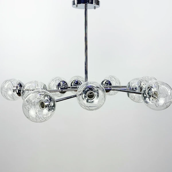 Сучасна люстра Line.F 8122 E27 E27 сірий (хром) 2418_4098 - Фото 2