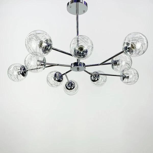 Сучасна люстра Line.F 8122 E27 E27 сірий (хром) 2418_4098 - Фото 1