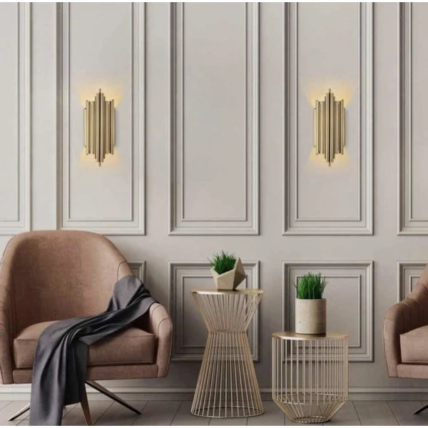 Настінний світильник (бра) Line.F WS 17A E14 золотий 1752_2640 - Фото 2