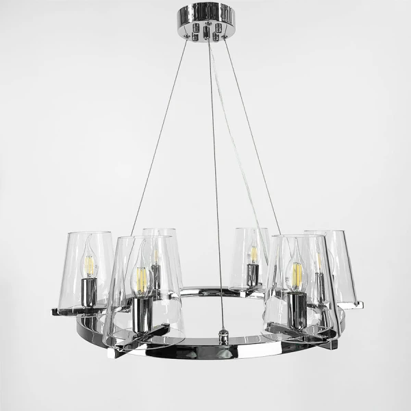 Люстра свічка Line.F MJ 106 E14 сірий (хром) 3063_6274 - Фото 7