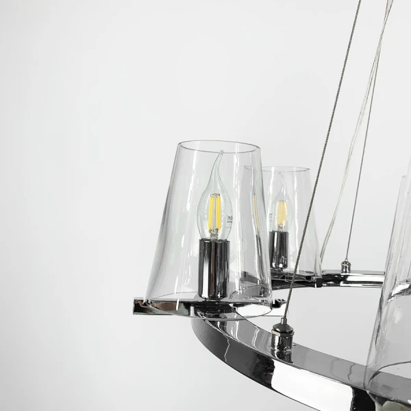 Люстра свічка Line.F MJ 106 E14 сірий (хром) 3063_6274 - Фото 5