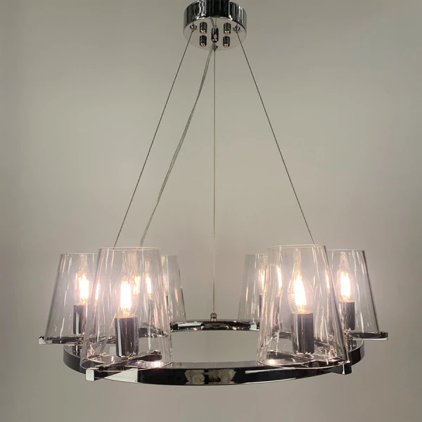 Люстра свічка Line.F MJ 106 E14 сірий (хром) 3063_6274 - Фото 4