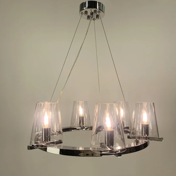 Люстра свічка Line.F MJ 106 E14 сірий (хром) 3063_6274 - Фото 3