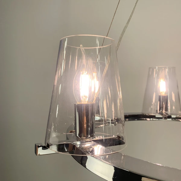 Люстра свічка Line.F MJ 106 E14 сірий (хром) 3063_6274 - Фото 2