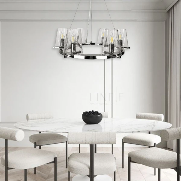 Люстра свічка Line.F MJ 106 E14 сірий (хром) 3063_6274 - Фото 1