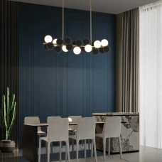 Line.F G9 латунний 3294_6585. Люстра видовжена