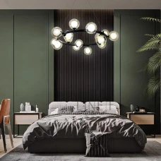 Line.F G9 чорний 4040_7406. Люстра сучасна