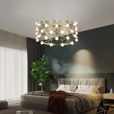 Line.F TG 01C60 30Вт 3500K золотий 2867_6014. Люстра підвісна