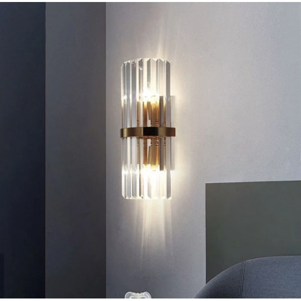 Настінний світильник (бра) Line.F WS 150/2 E14 латунний 335_481 - Фото 3