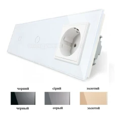 Вимикач сенсорний подвійний з розеткою VL-C701 / C701 / C7C1EU Livolo