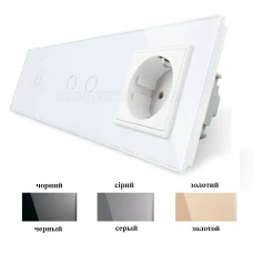 Вимикач сенсорний потрійний з розеткою VL-C701/C702/C7C1EU Livolo