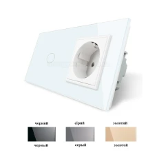 Сенсорний димер з розеткою VL-C701D/C7C1EU Livolo