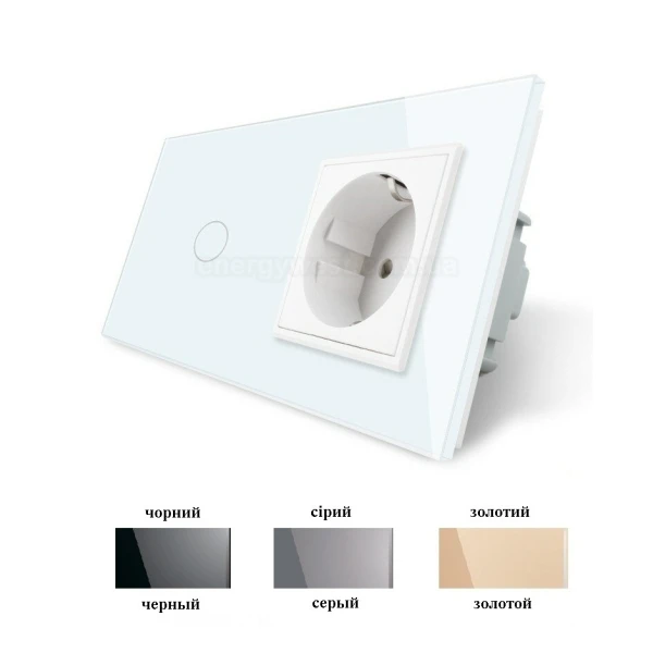 Сенсорний димер з розеткою VL-C701D/C7C1EU Livolo - Фото 1