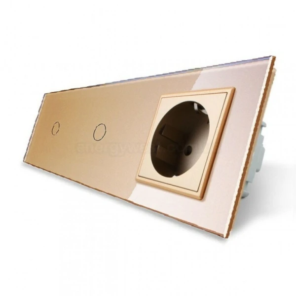 Сенсорний димер на 2 канали з розеткою VL-C702D/C7C1EU Livolo - Фото 4