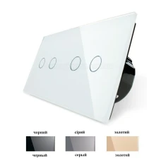 Вимикач прохідний сенсорний на 4 канали 2+2 VL-C702S/C702S Livolo