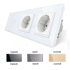Вимикач прохідний сенсорний на 2 канали і 2 розетки VL-C702S/C7C2EU Livolo