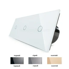 Вимикач прохідний сенсорний на 3 канали 1+1+1 VL-C703S Livolo